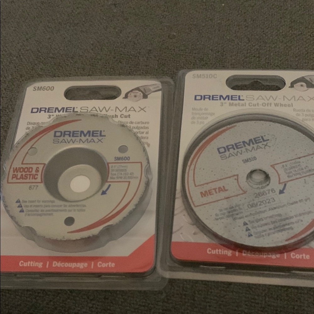 Two Dremel 3” cutting wheels.  Wood and Metal